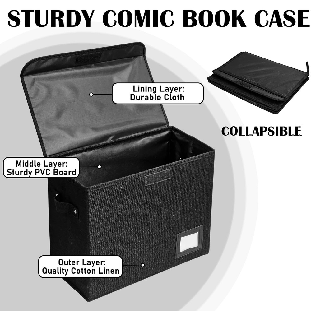 2 Pack Collapsible Comic Book Storage Box 150 Count