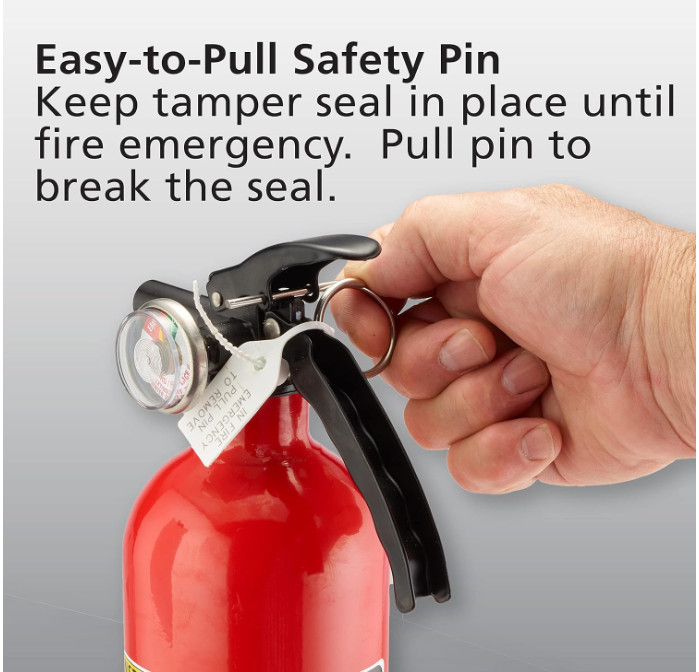Kidde Basic Use Fire Extinguisher with Mount Bracket & Strap, 1-A:10-B , Dry