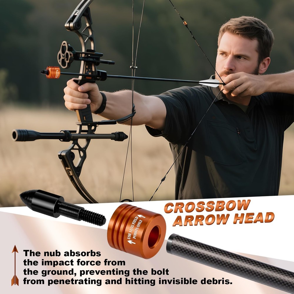 2PCS Crossbow Bolt Decocking Heads,Decocking Point Orange-2pcs