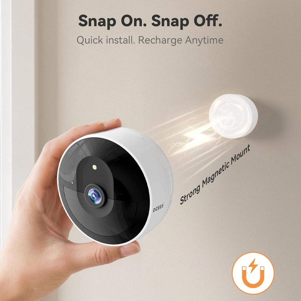 Magnetic Wireless Security Camera 2K AI Battery 2-Way Audio