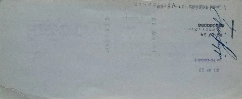 Check/Document - Louis Lipps - autographed signed