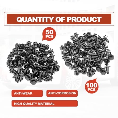 150PCS Front Bumper Push-Type Retainer Clips, 2 Sizes Universal Auto Clips