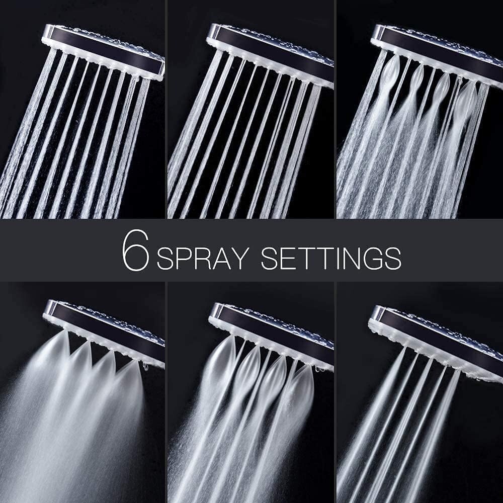 High Pressure Shower Head with Handheld, 6 Spray Modes/Settings Detachabl