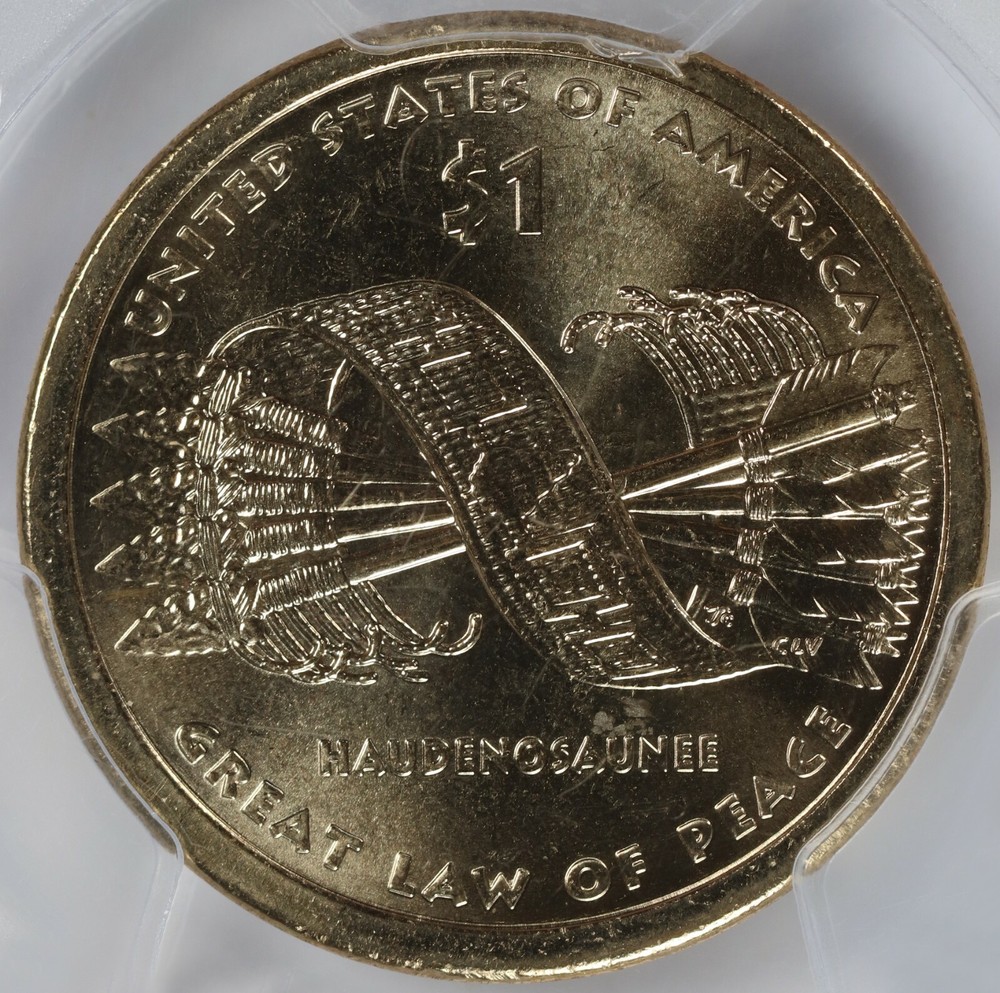 2010 Sacagawea Dollar Error Missing Edge Lettering PCGS MS66