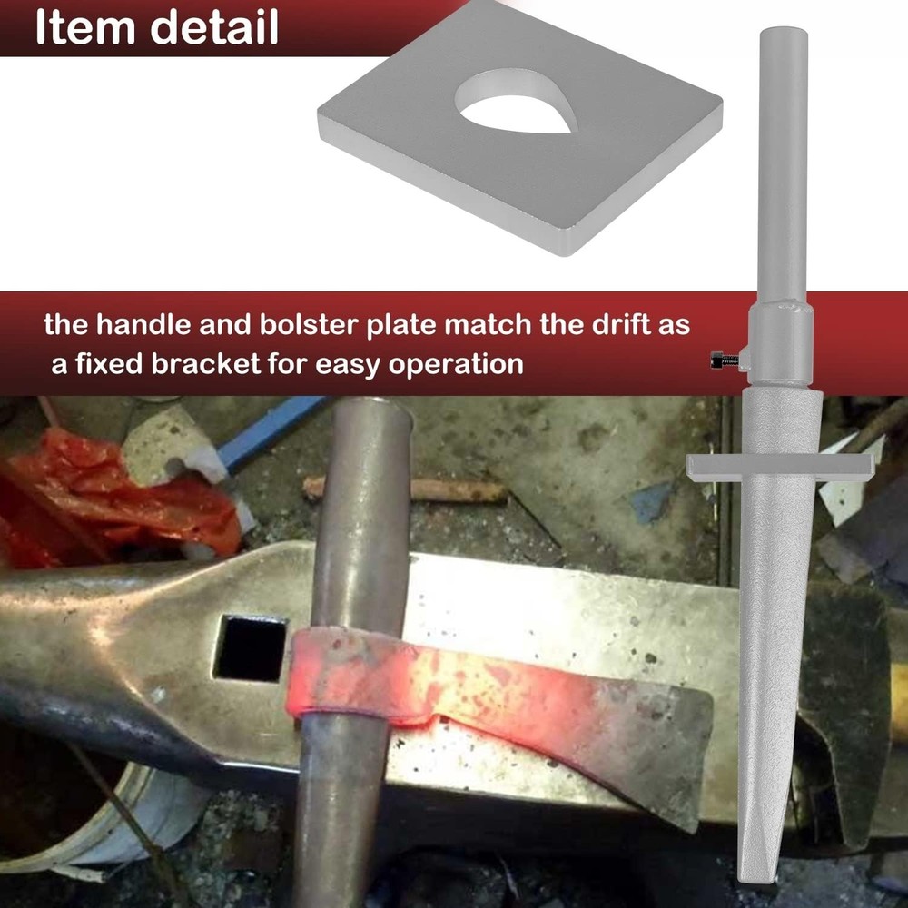 Blacksmith Tomahawk Drift Set Forging Axe Hammer Eye Drift Tool w/Handle Plate