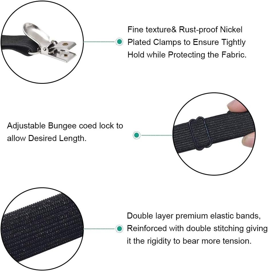 Adjustable Bed Sheet Straps Clips, Elastic Mattress Sheet Fasteners Holder an...
