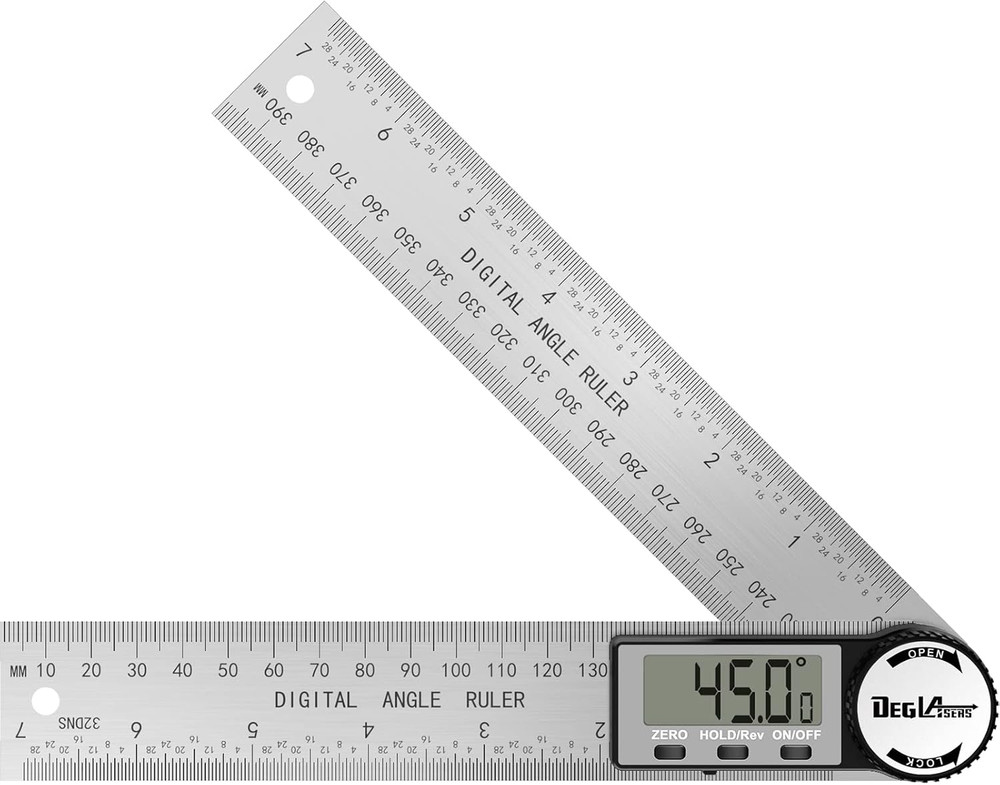 Digital Angle Finder Protractor, Digital Protractor 7inch/200mm Stainless Ste...
