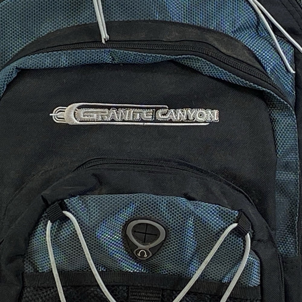 Granite Canyon Backpack Black & Teal Polyester Zipper Multiple Pockets