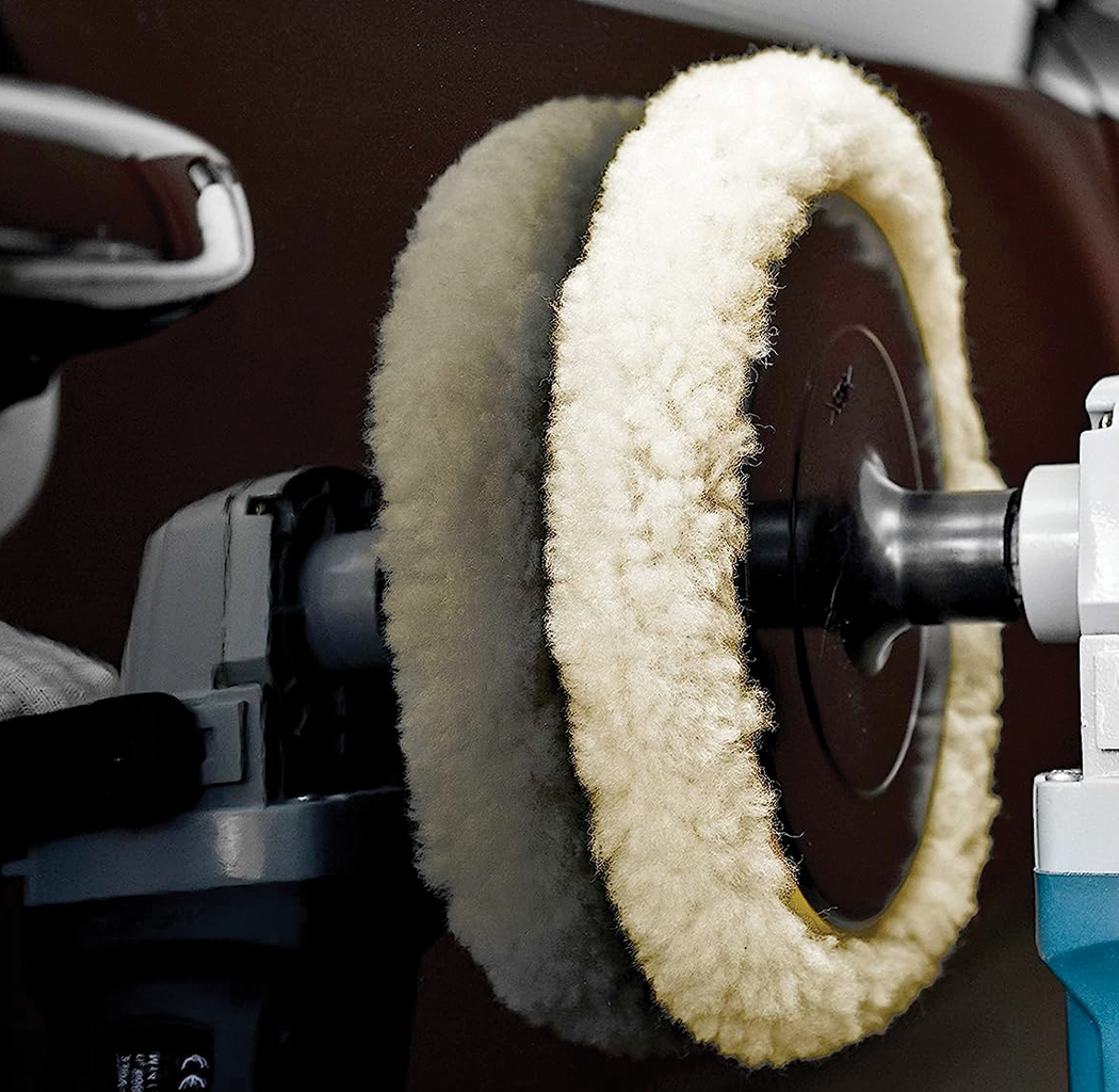 8" Wool Compounding Buff and Shine Pad - Hook and Loop Grip