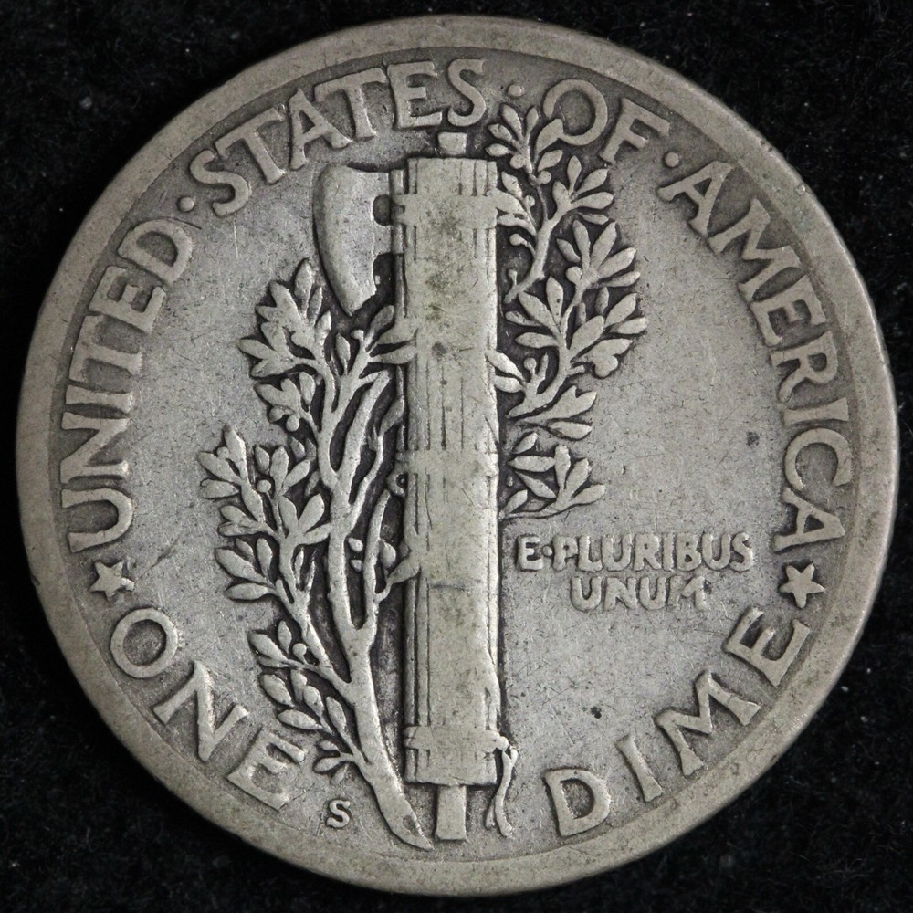 1926-S Mercury Silver Dime VF E234 URM