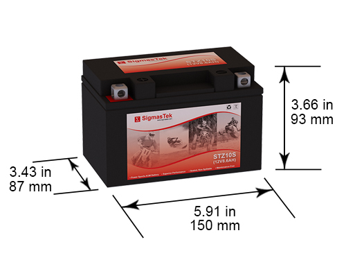 Yuasa YTZ10S 12V 8.6Ah 190CCA Replacement Battery - STZ10S by SigmasTek