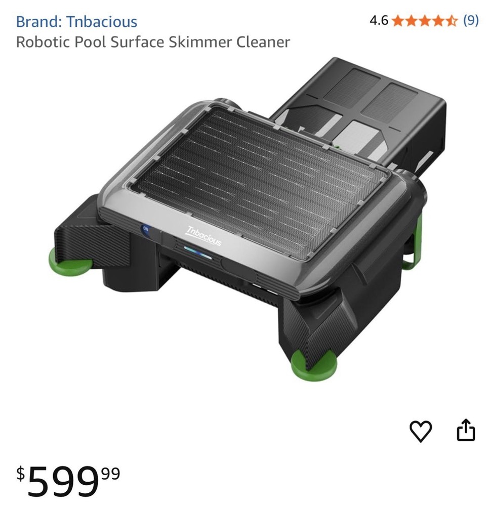 Solar Robotic Pool Surface Skimmer Cleaner