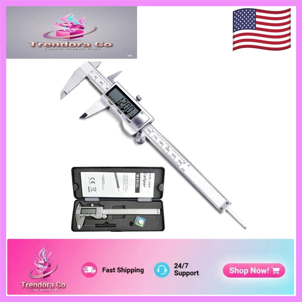 Stainless Steel Digital Micrometer Caliper - Inch/mm Conversion, LCD Display