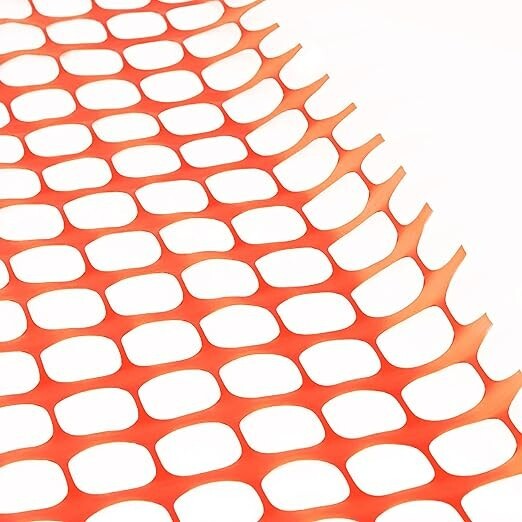 4'x100 Orange Plastic Mesh Fencing Roll with Zip Ties, Garden, Construction