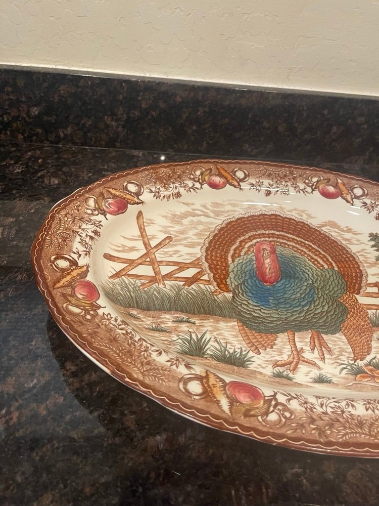 Vintage Benjamin Franklin huge oval turkey platter