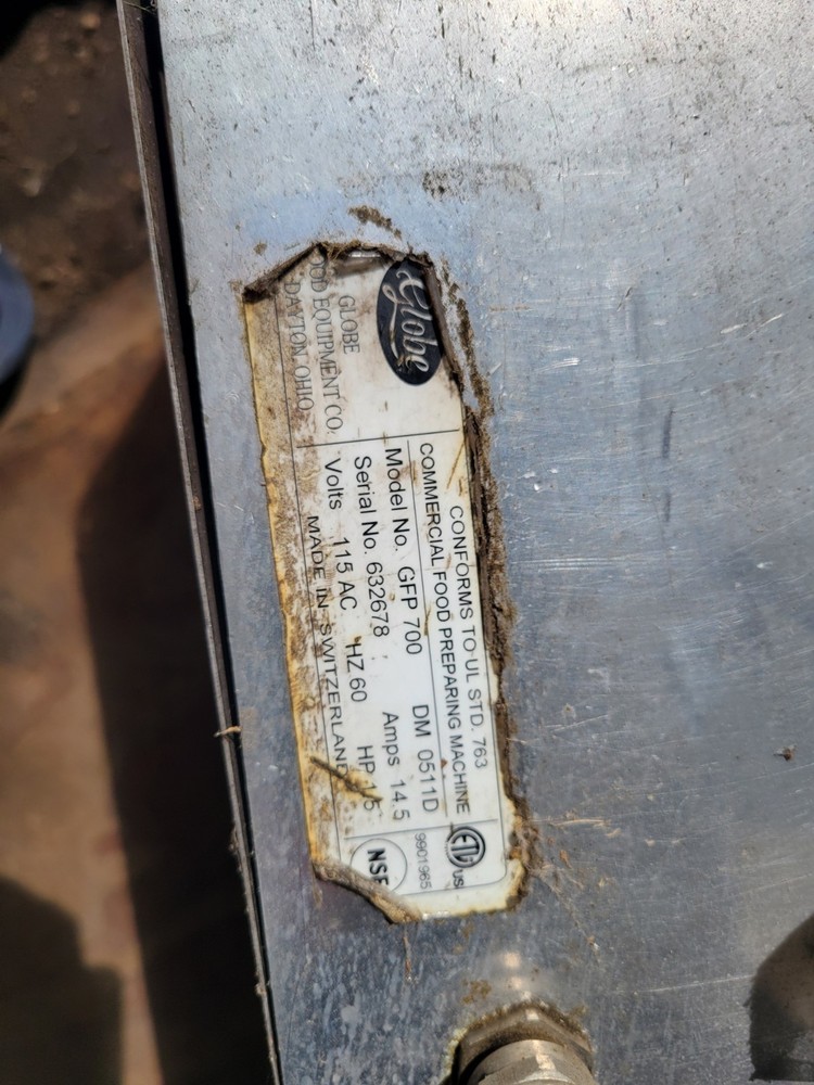 Globe Food Processor Model GFP 700 Hingeid Assembly