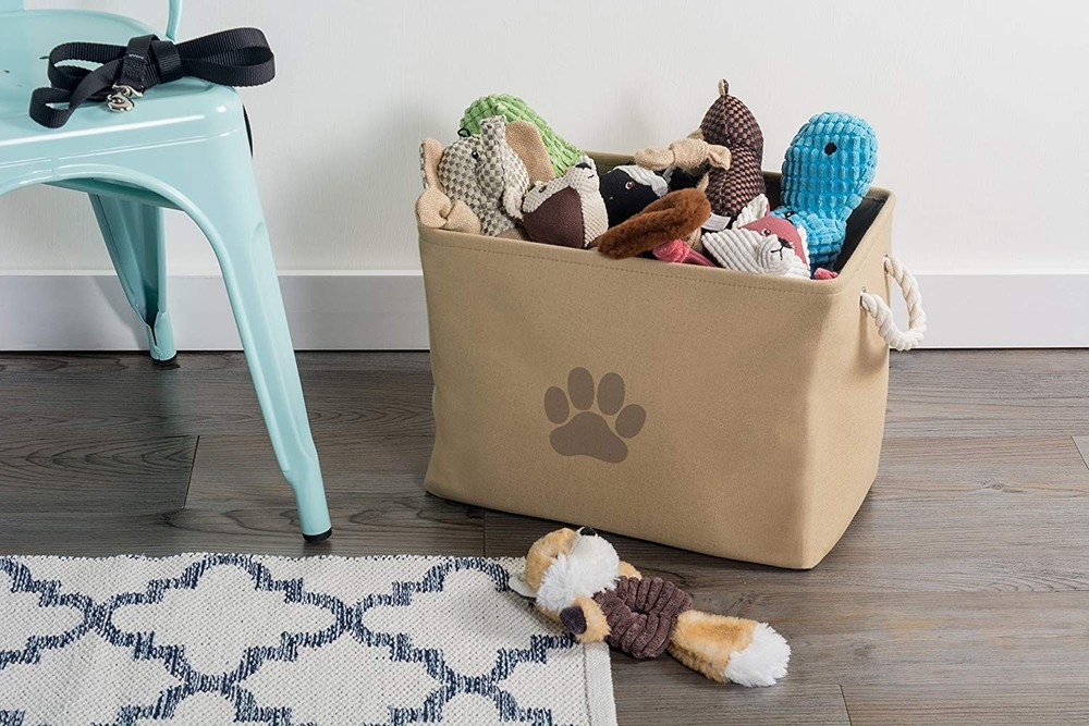 Pet Storage Collection Collapsible Bin, Medium Rectangle, Taupe