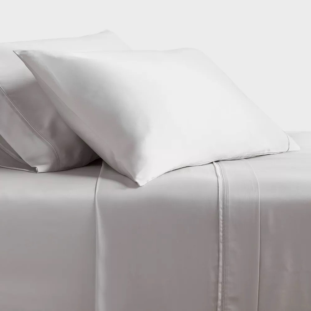 Full 320 Thread Count Cool TENCEL Lyocell Sheet Set Light Gray -