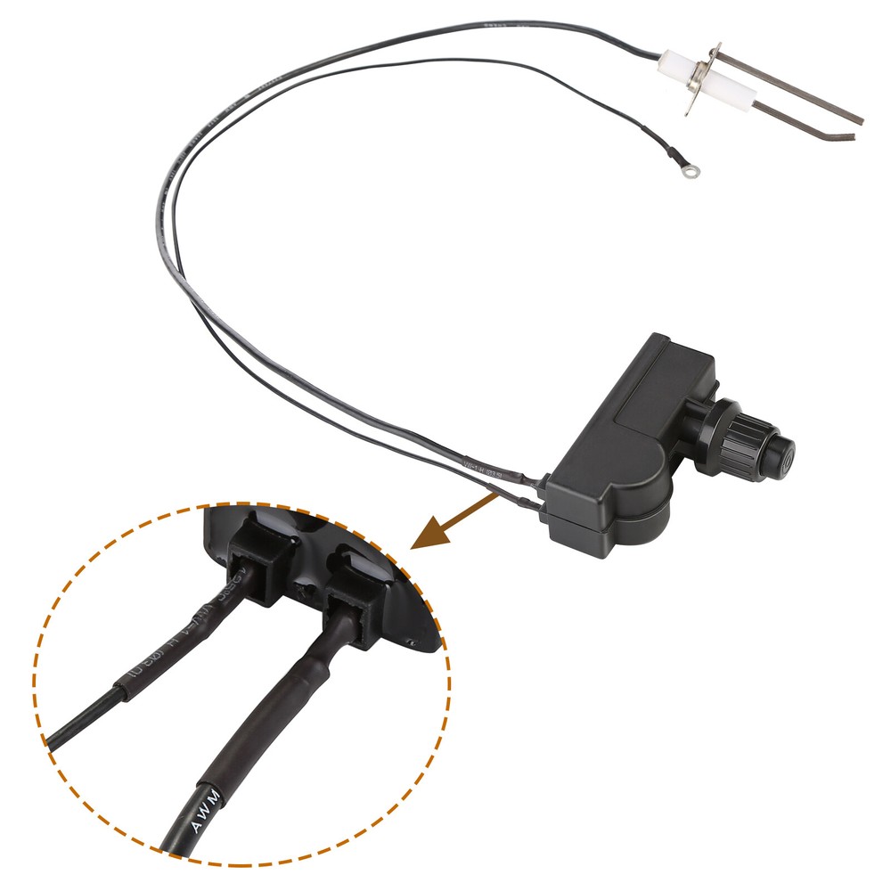 Burner Fire Pit Igniter, Push Button Ignition Kit with 2 Outlet and Ground Wire