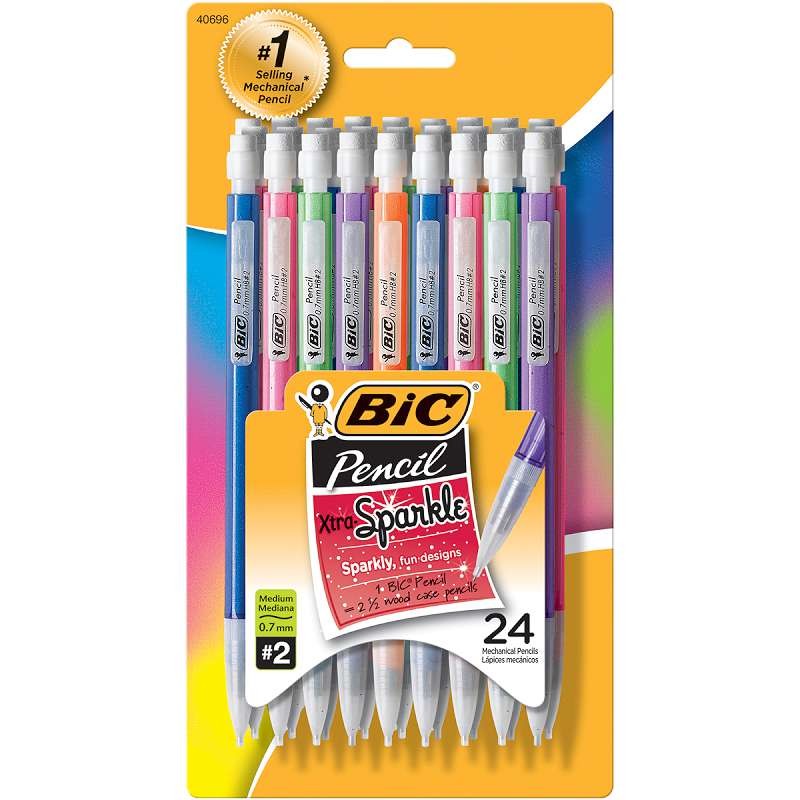 BIC Xtra Sparkle Mechanical Pencils 24/Pkg Assorted Barrels