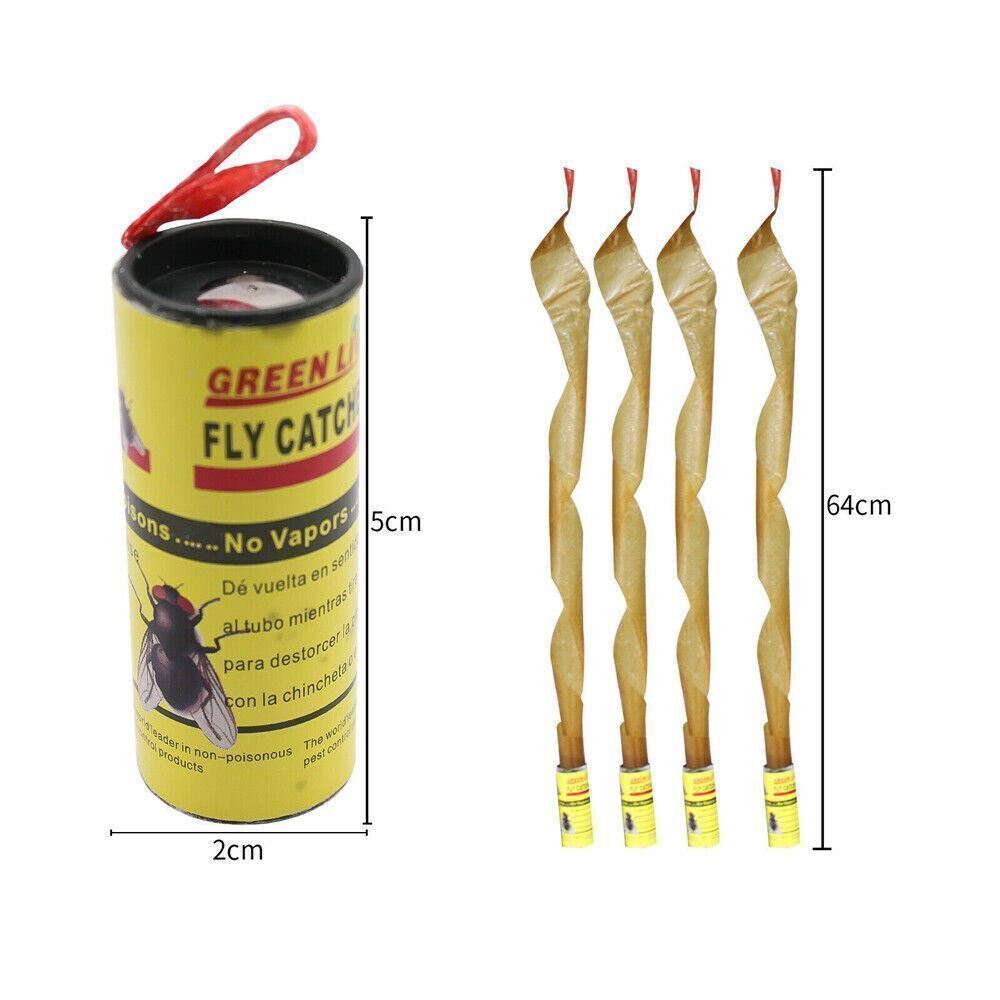 8/16 Rolls Insect Bug Fly Glue Paper Catcher Sticky Flies Trap Ribbon Tape Strip