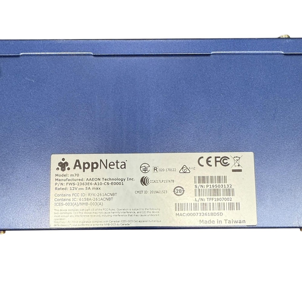 AppNeta M70 Firewall AAEON FWS-2363E6-A10-CS-E0001