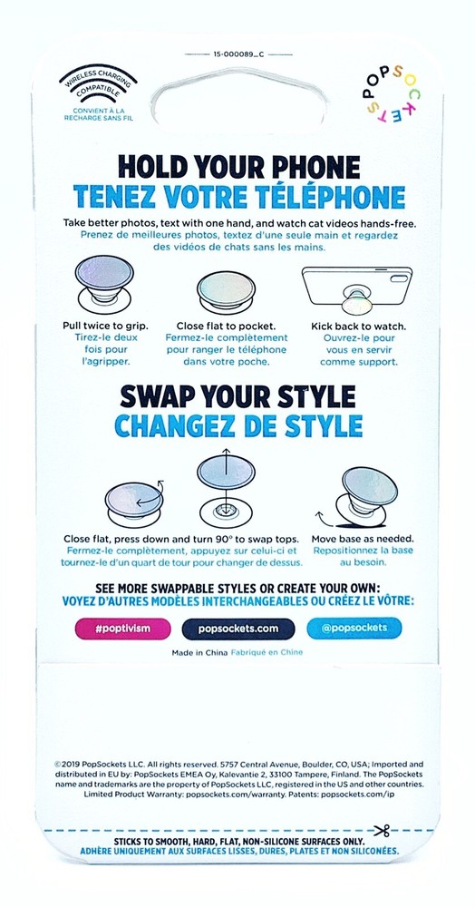 PopSockets Premium Diamond 💎 Silver Phone Grip PopSocket Pop Socket PopGrip