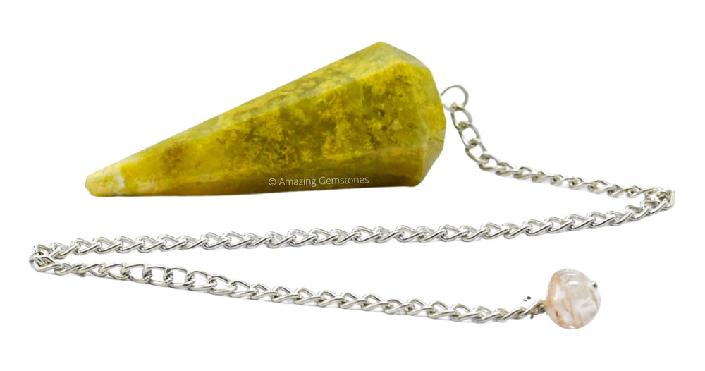 Green Opal Dowsing Crystal Pendulum