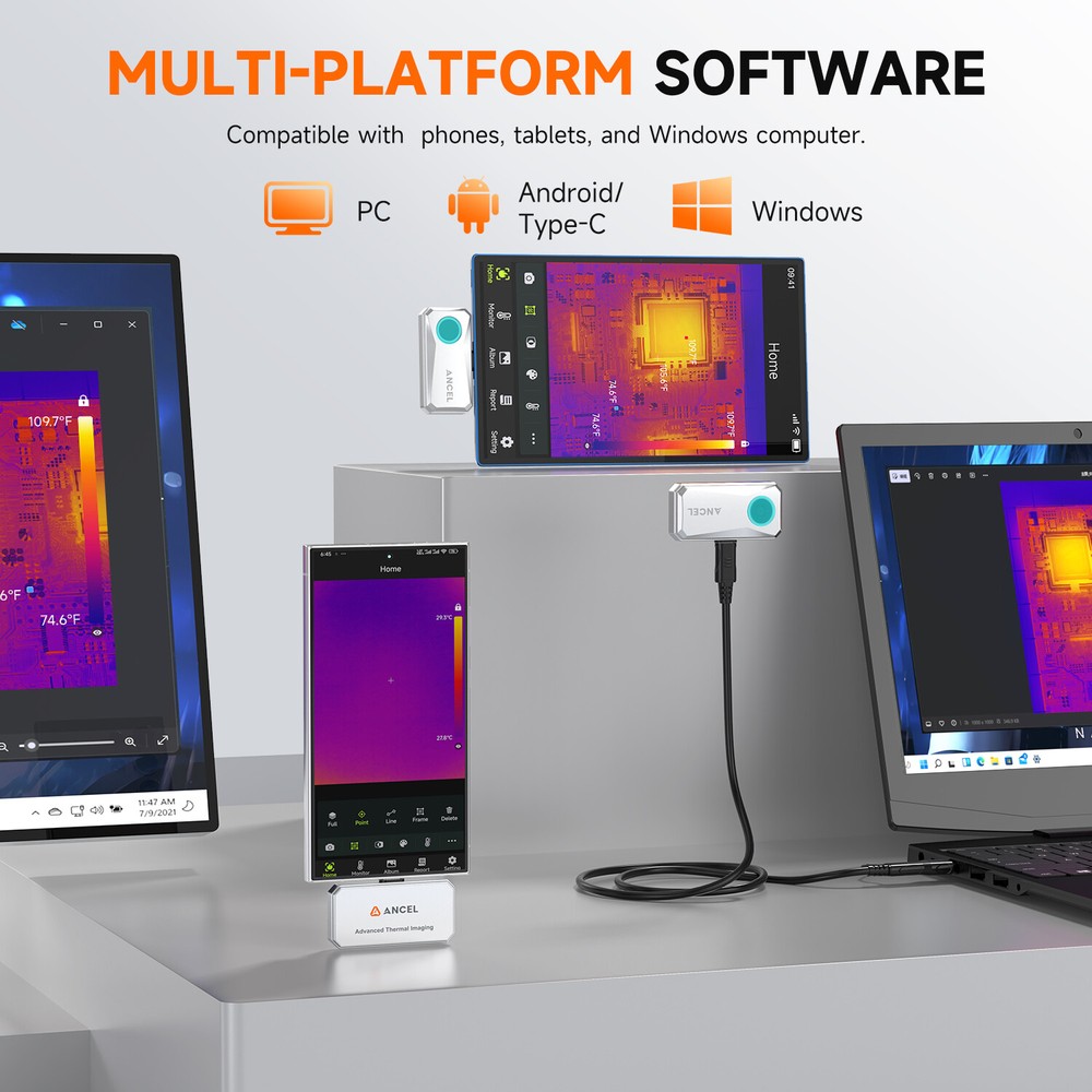 Thermal Imaging Camera for Android Type-C Temperature Accuracy 25Hz Reframe Rate