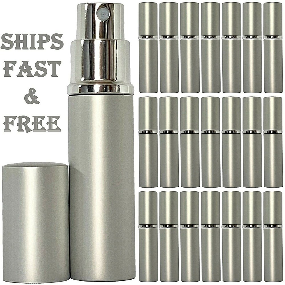 6ml 0.20oz empty perfume glass spray bottles silver atomizer casing refillable