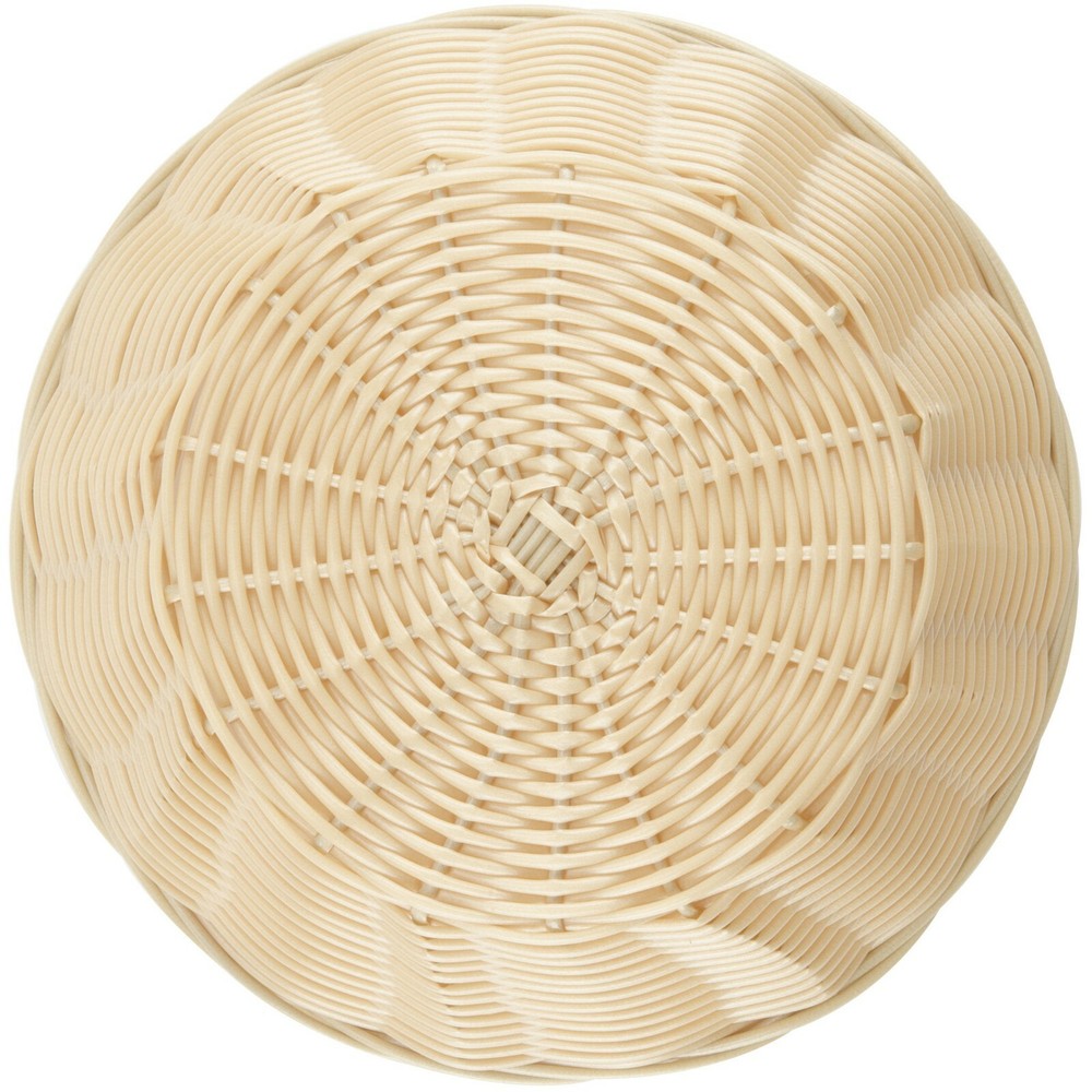 (SIX BASKETS) FOOD BASKET 8" RATTAN ROUND PLASTIC CODED FOR DURABILITY
