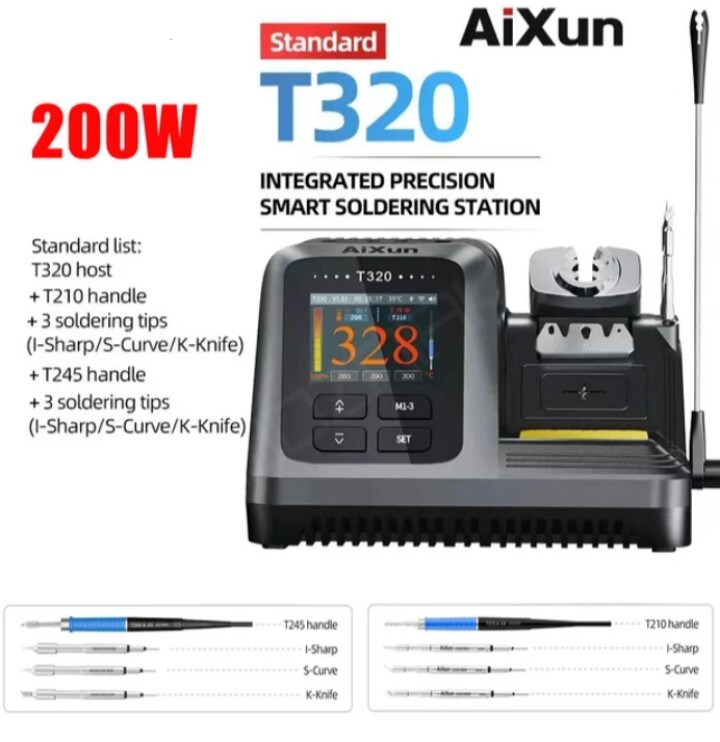 JCID AIXUN T320 Smart Soldering Station With T210 and T245, 2 Handles 6 Tips