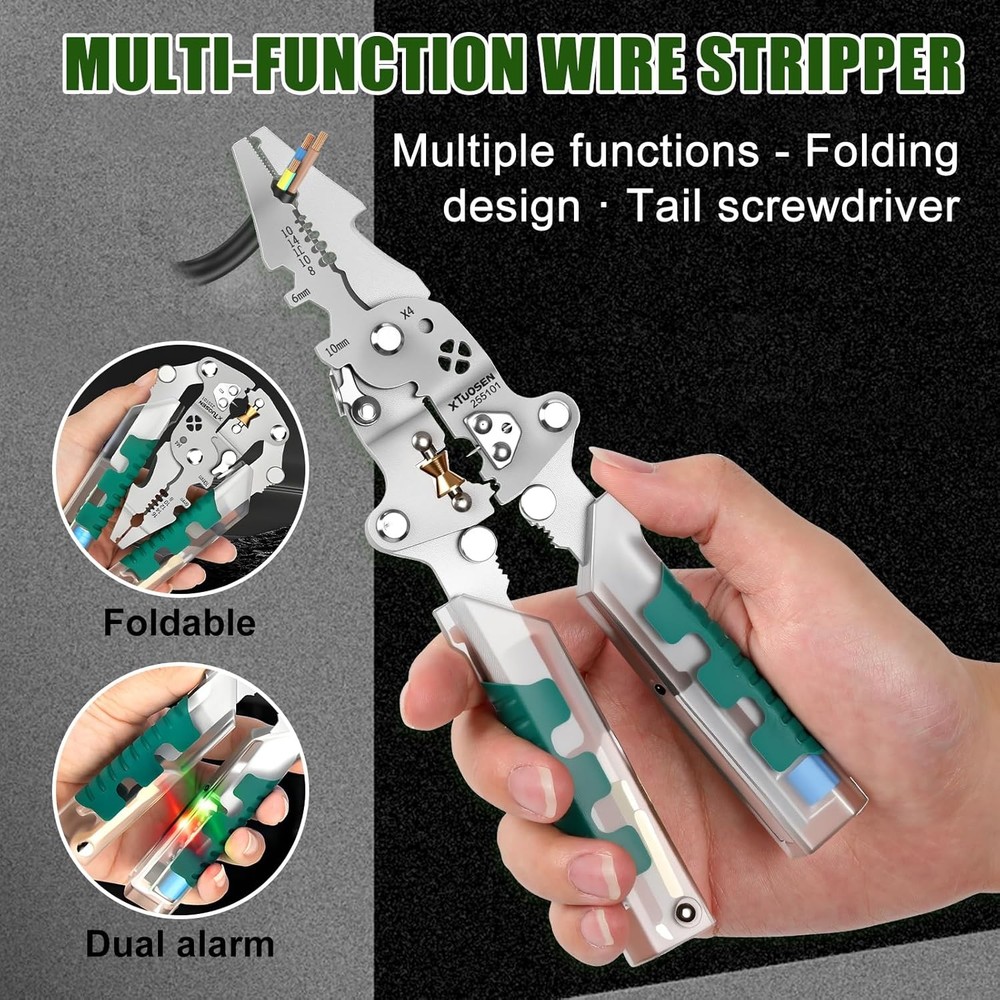 DIY Portable Multi-Functional Fold Wire Stripper Scissor w/ Electrical Test US