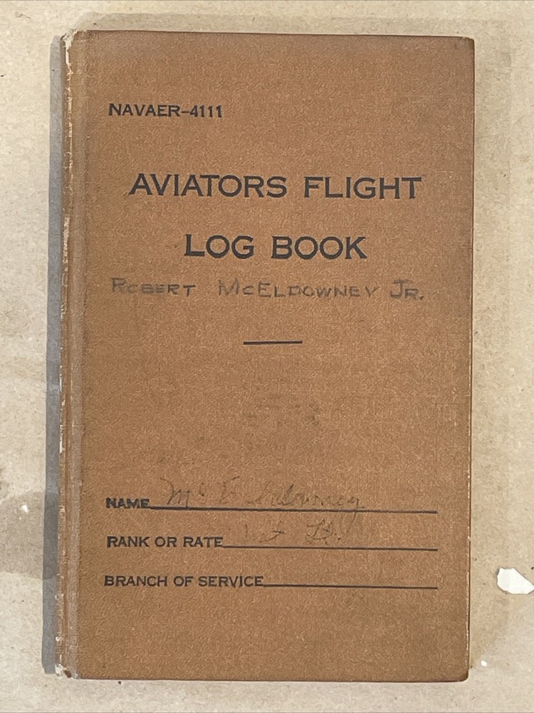 USMC Pilot flight log, late WW2
