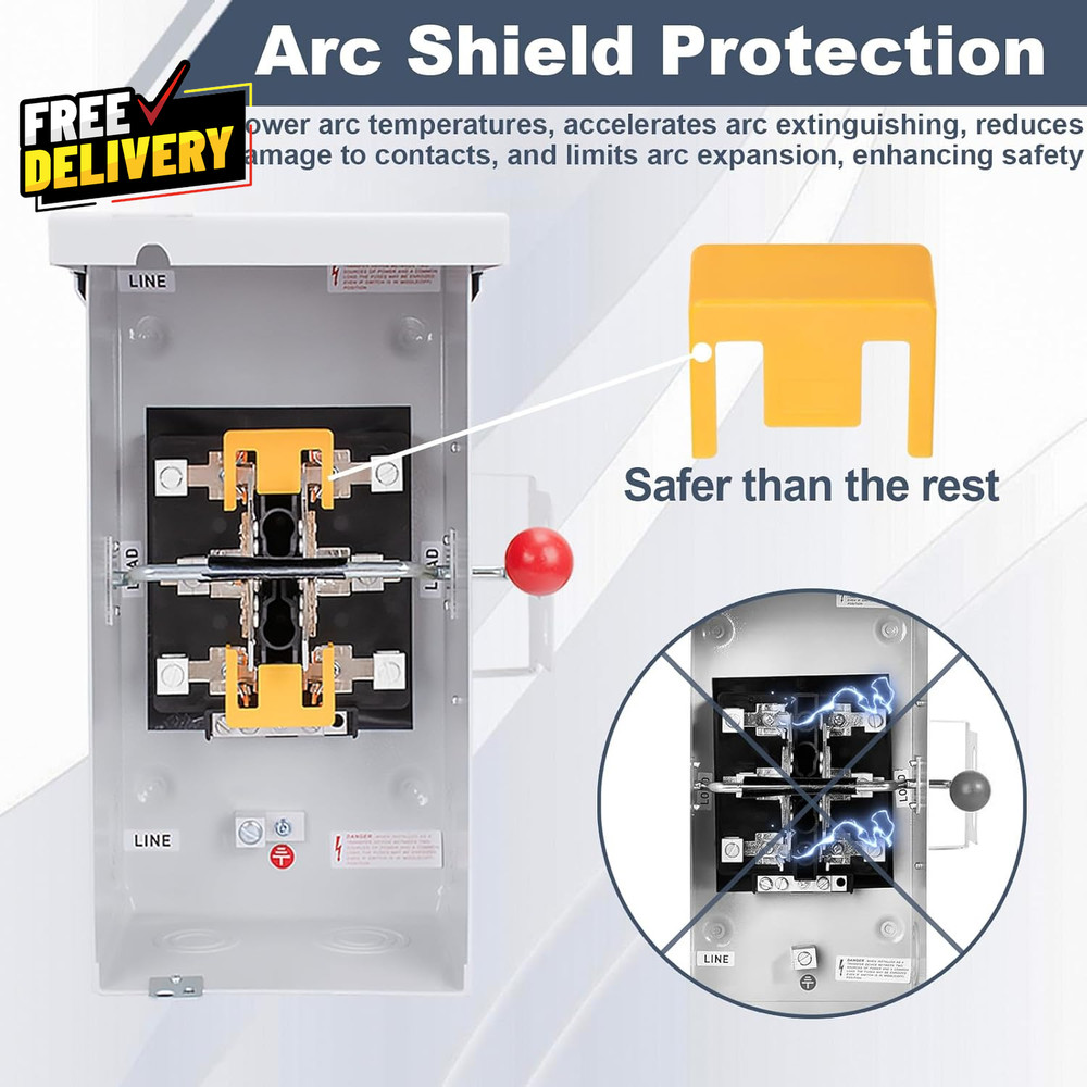 100A Generator Transfer Switch 24000W Universal Double Throw Safety Switch....