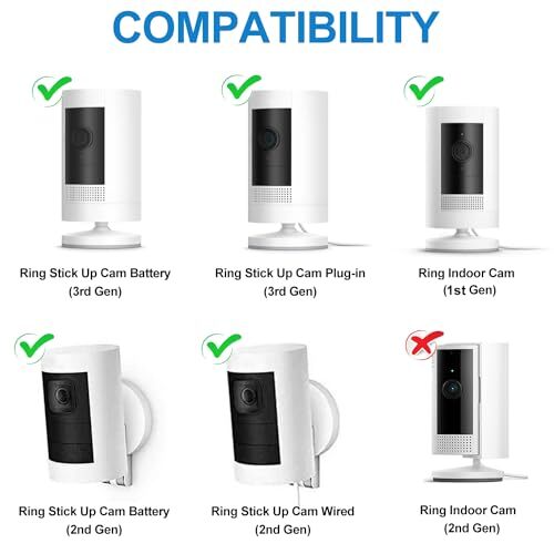 2Pack Adjustable Security Wall Mount Bracket for Ring Stick Up Cam & Ring