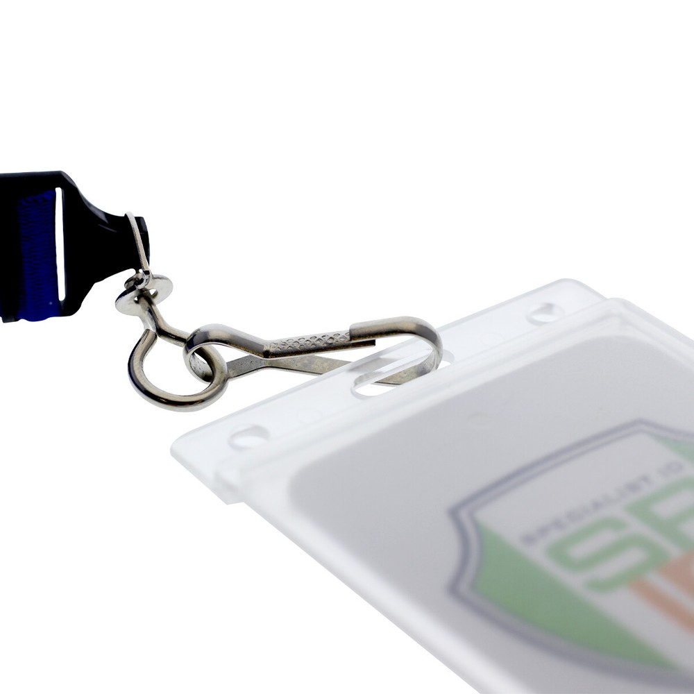 10 Pack - Rigid Hard Plastic Single Card ID Badge Holders - Clear w/ Side Insert