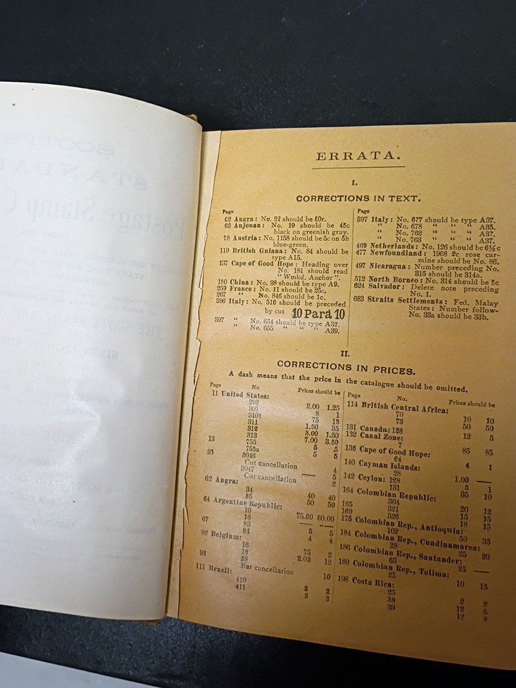 SCOTT Standard Postage Stamp Catalogue 1909