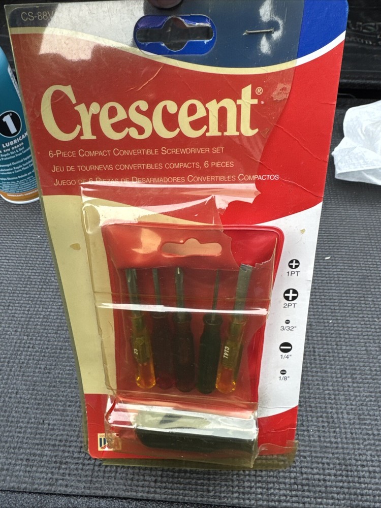 Crescent Tools USA 6pc Compact Screwdriver Set Rare CS-88V Cooper Tools NOS