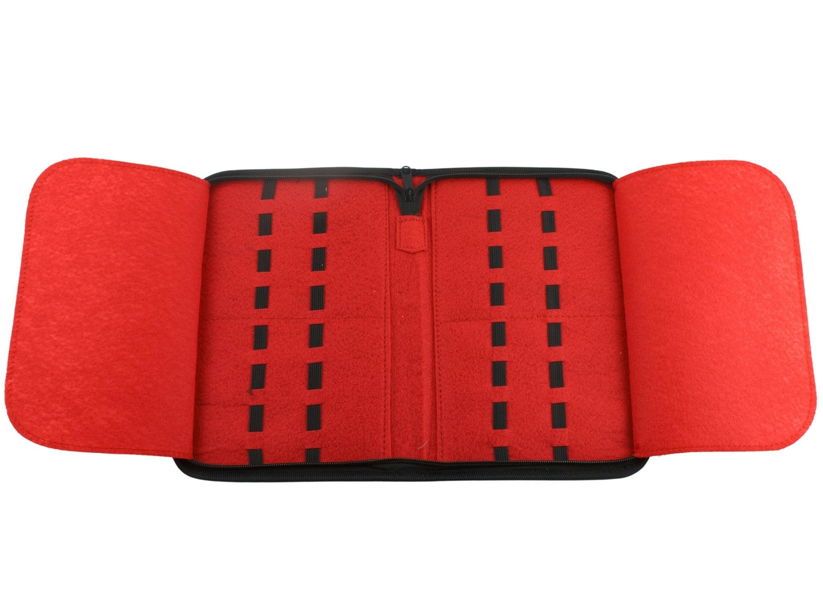 Knife Carrying Storage Case Pack Holds 16 Pocket Knives Red Felt Interior