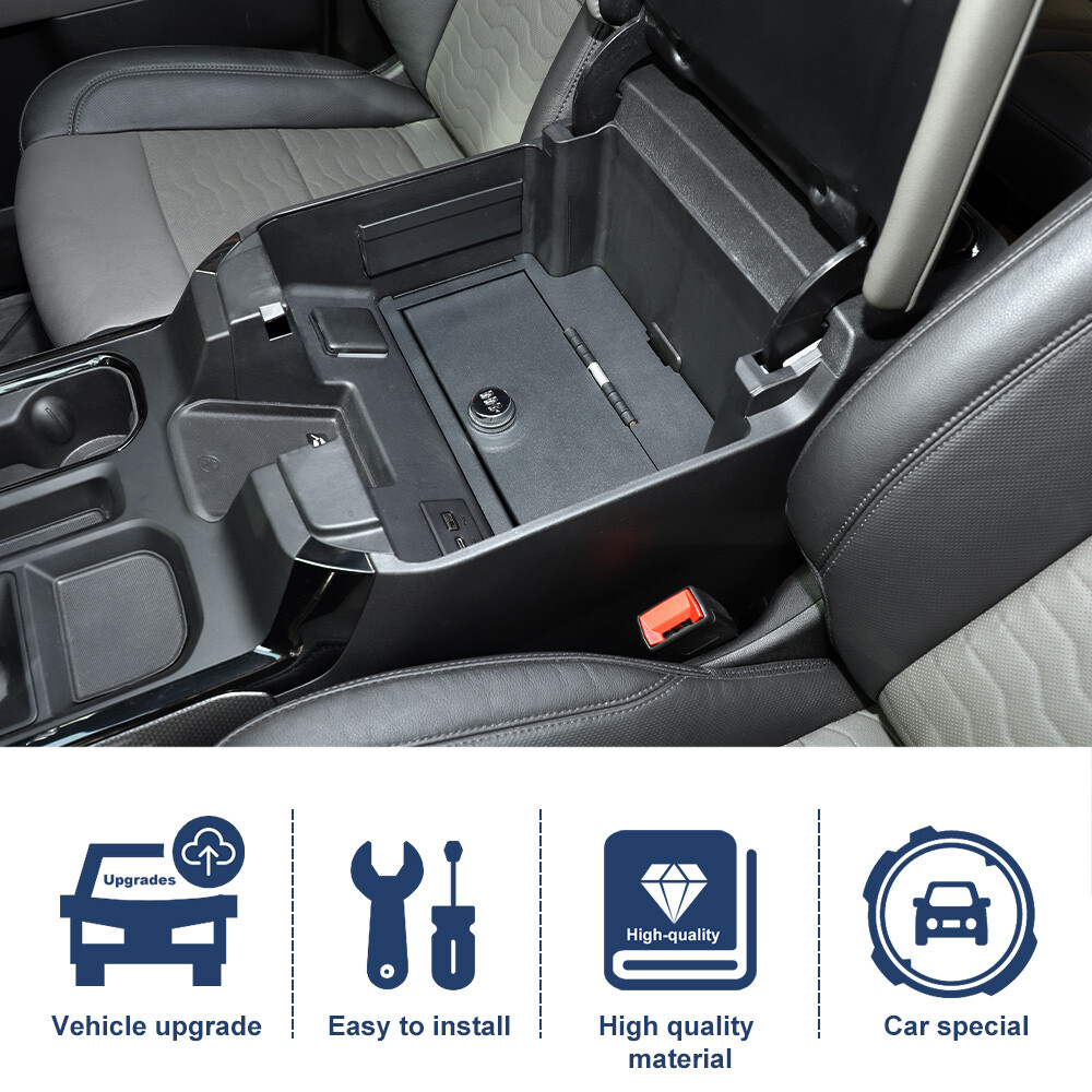 Console Armrest Vault Safe Box Lock Fit For Chevrolet Silverado GMC Sierra 2022+