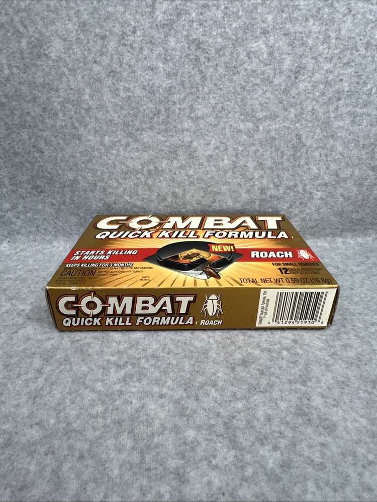 COMBAT Quick Kill Formula Small Roach 12 Child Resistant Bait Stations New