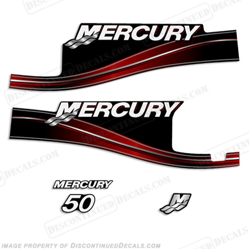 Fits Mercury 50hp 2 Stroke Decal Kit 2005 - 2009 with oil window