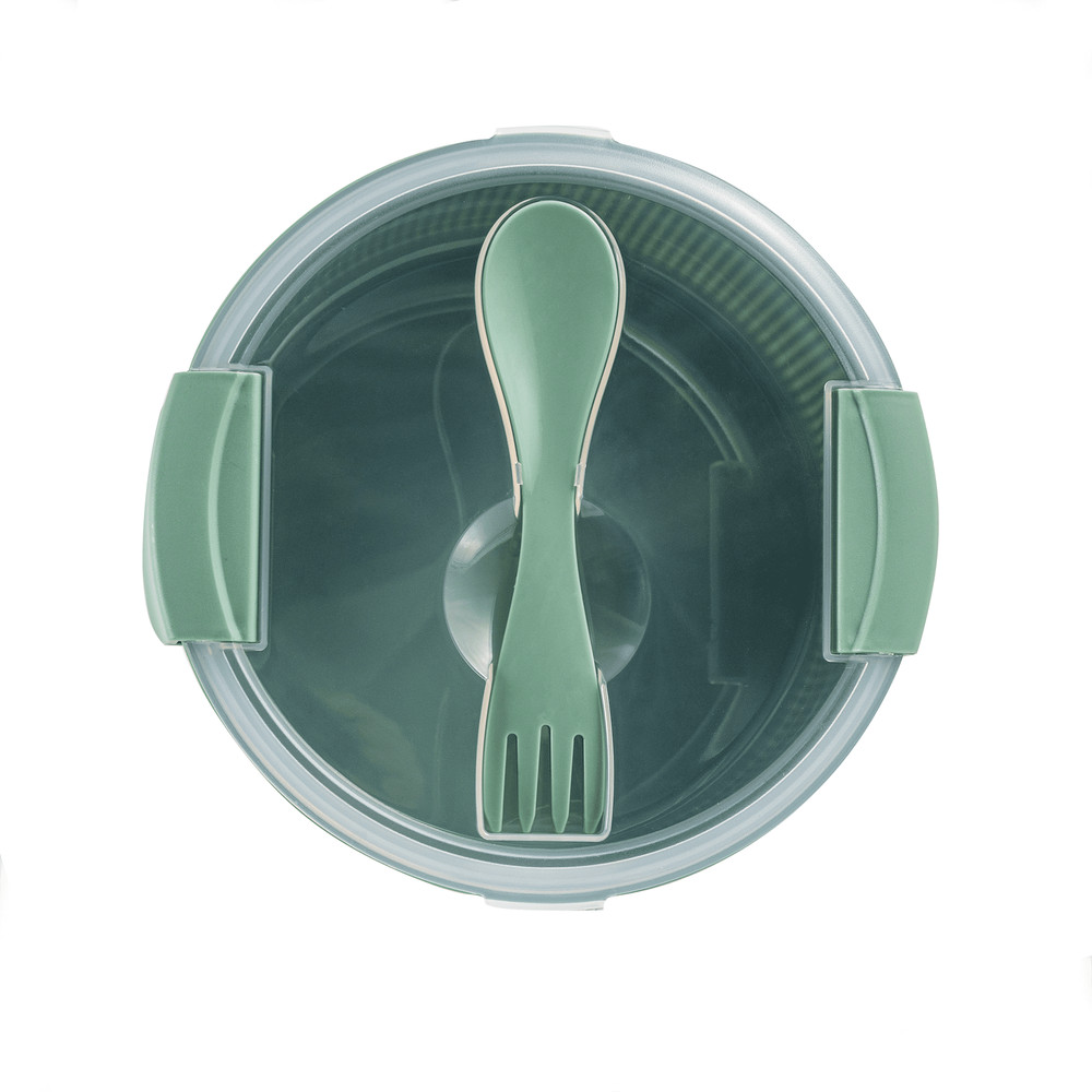 (2 pack) Food Storage Container, Round, Green, 47oz Capacity