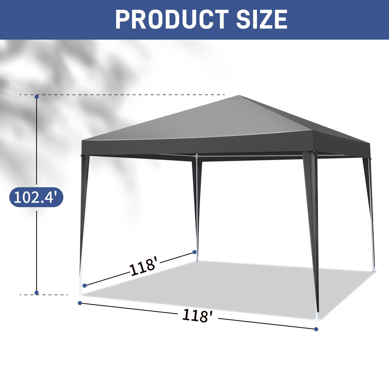 10'x10' Patio Gazebo Waterproof Outdoor Canopy Tent Party Tent With 4 Walls 4