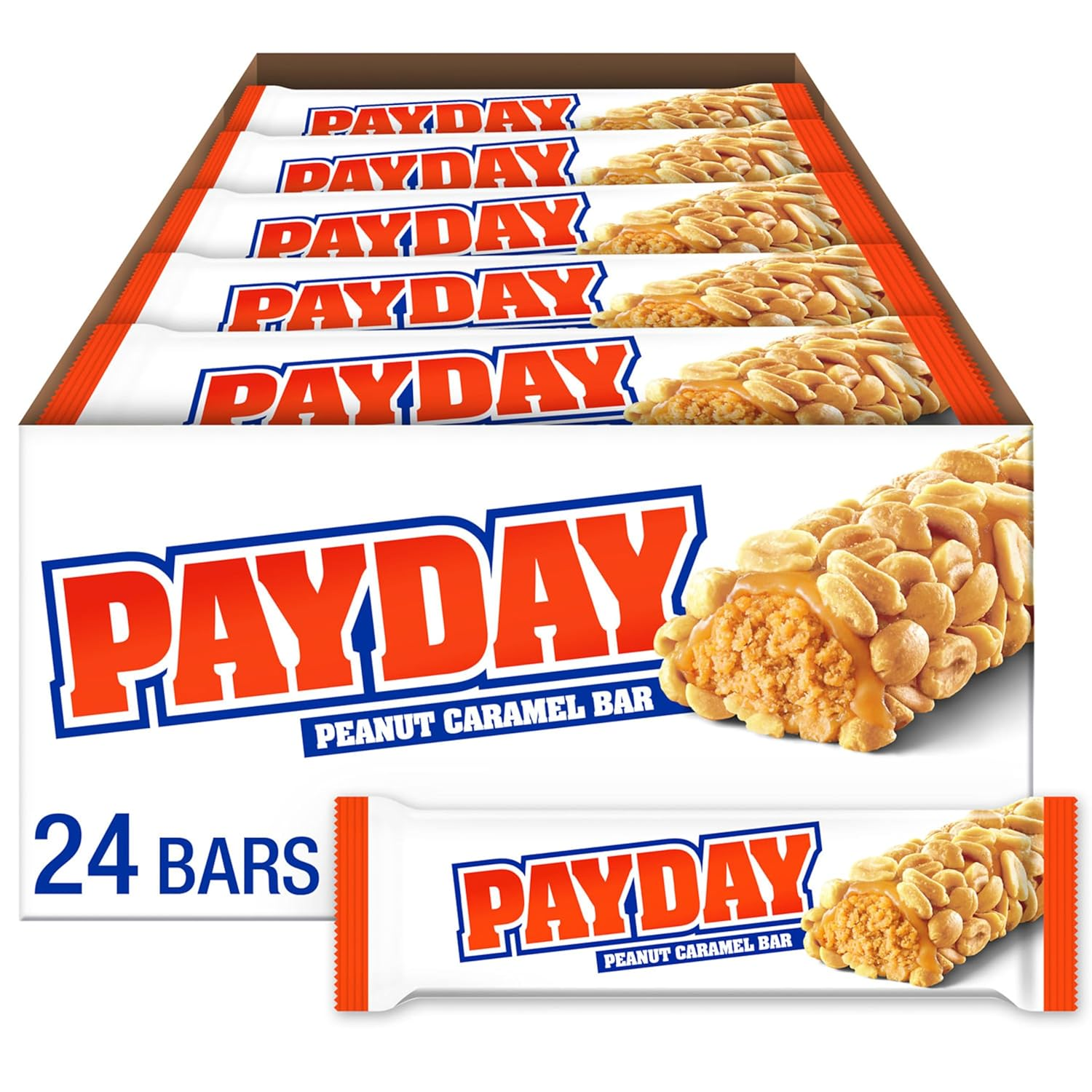 PAYDAY Peanut Caramel Candy Bars, 1.85 Oz (24 Count)