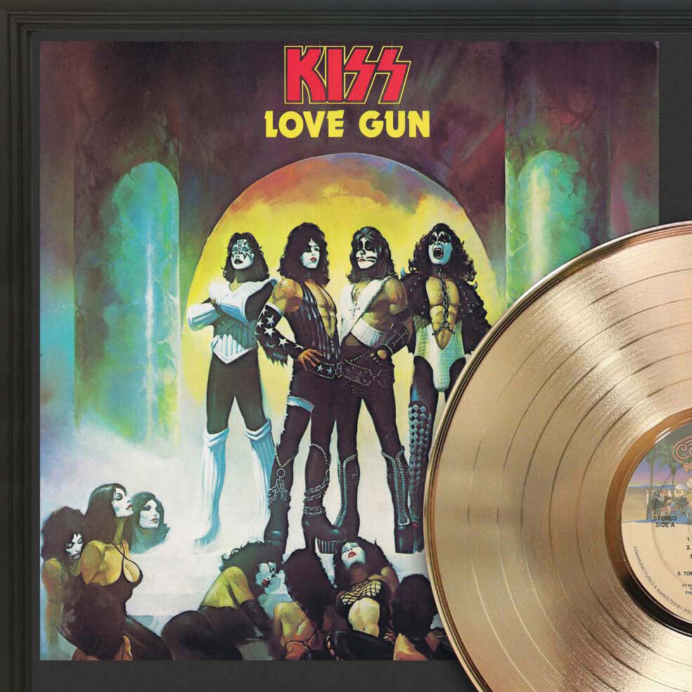 KISS Love Gun Framed Legends Of Music Gold LP Record Display