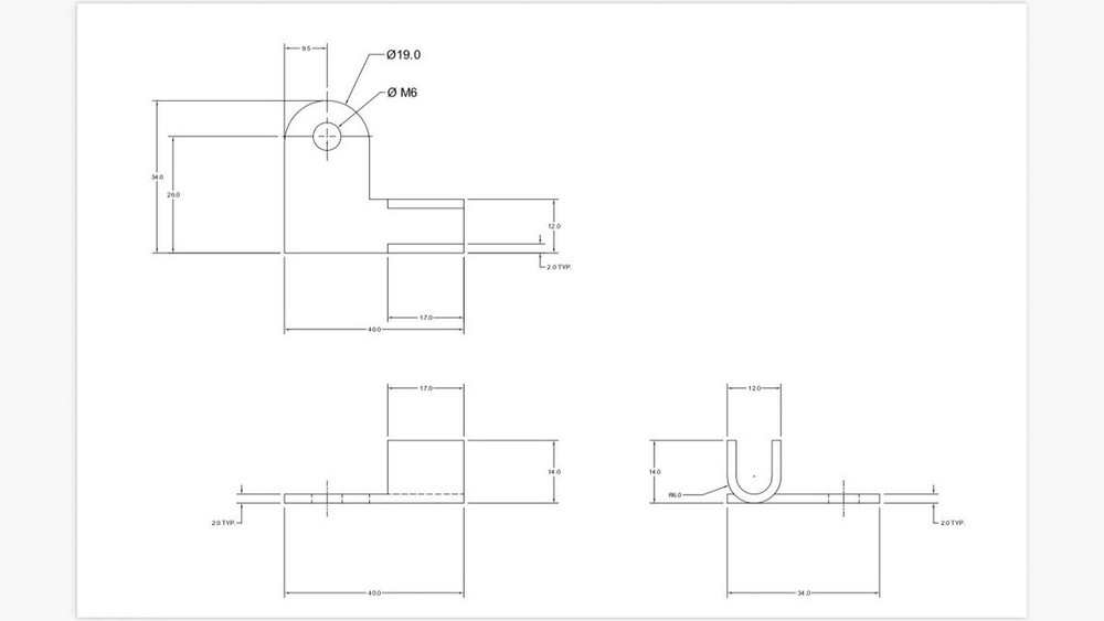 Open Barrel Flag Ring Terminal, 2AWG