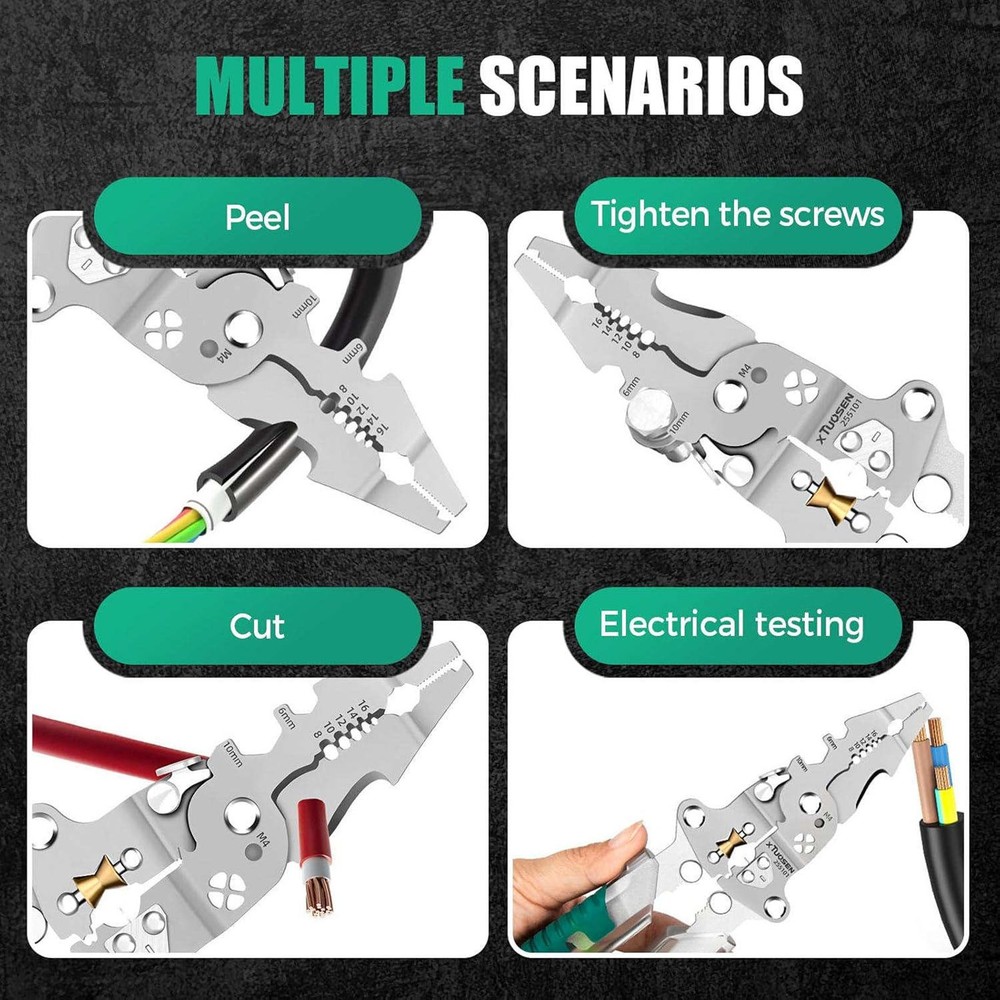 All-in-One Multi-Functional Fold Wire Stripper Scissor With Electrical Test