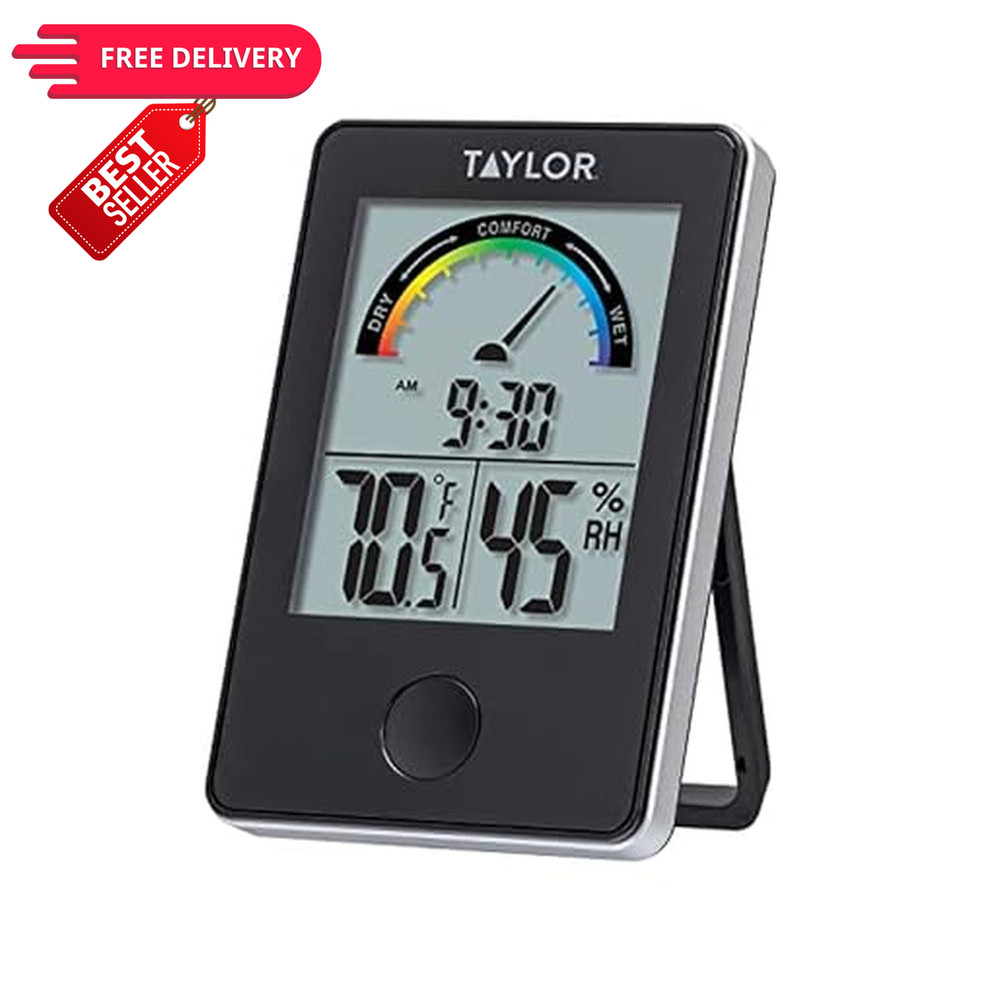 Taylor Digital Wireless Indoor Comfort Level Single Display, Black